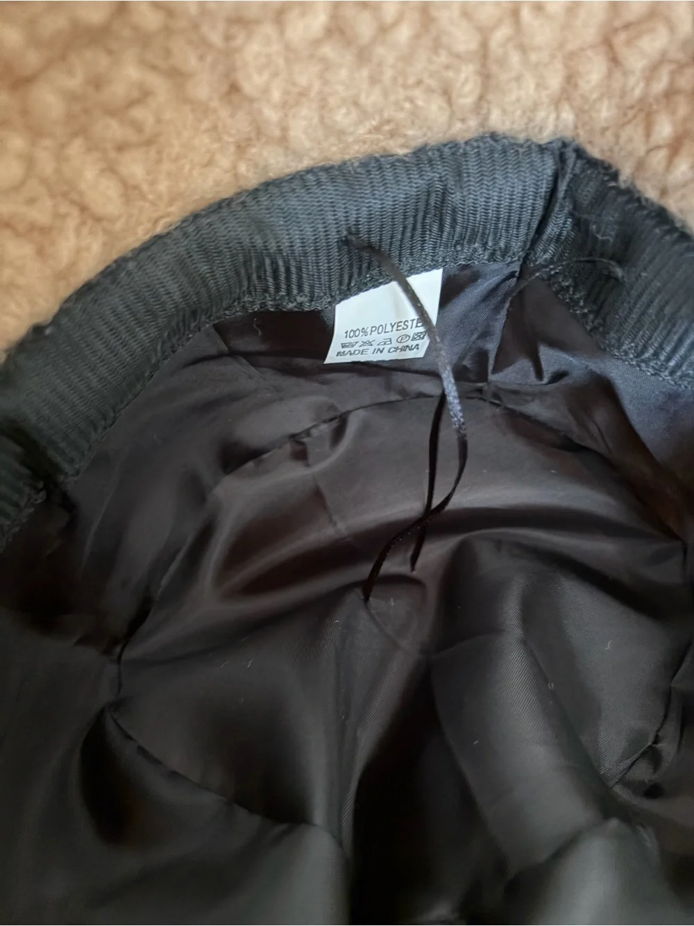 NWOT Plush Teddy Bucket Hat in Tan